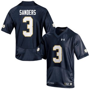Notre Dame Fighting Irish Men's C.J. Sanders #3 Navy Blue Under Armour Authentic Stitched College NCAA Football Jersey MJL5299PV